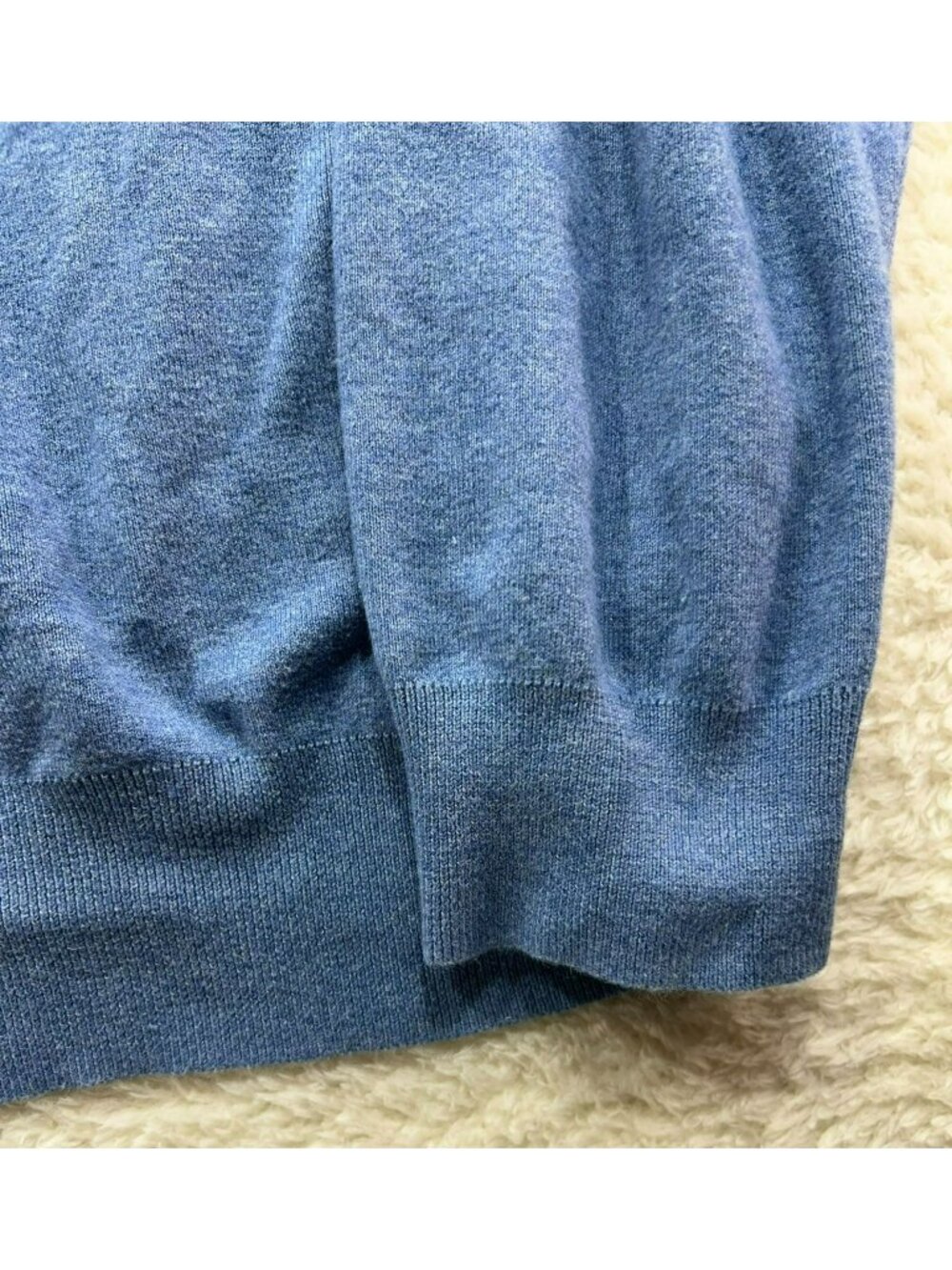 Polo Ralph Lauren Mens Blue V-Neck Sweater XL 100% Pima Cotton Red Pony Logo - Picture 4 of 4